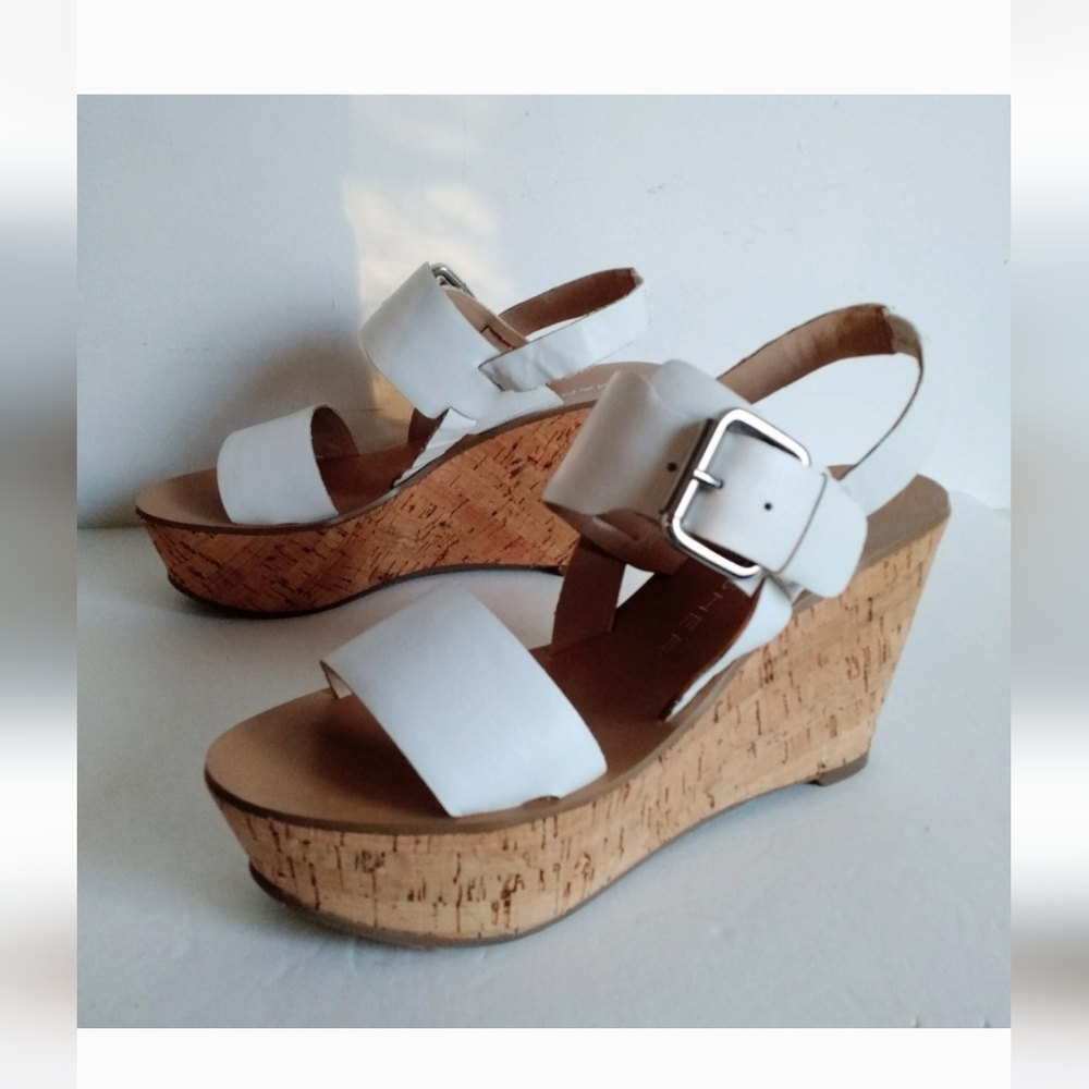 Marc Fisher White Wedge Sandals/NWOT/5.5